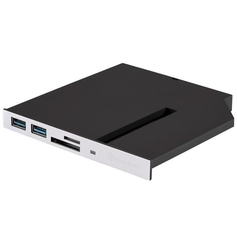 SilverStone Technology FPS01 12.7mm Slim ODD Device Bay to M.2 SATA SSD with Dual USB 3.0 Type-A and SD/Micro-SD Reader - Image 3